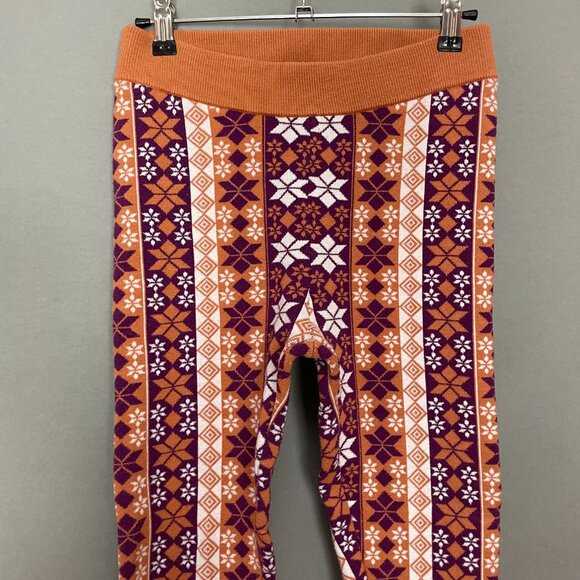 Intimately Free People Fair Isle Leggings Sweater Knit Snowflakes Striped Small - Picture 6 of 16